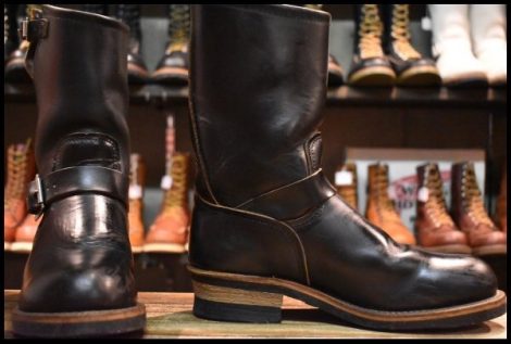 【7.5D 良品 PT91プリント 94年】レッドウィング 2268 エンジニア ブラッククローム スチールトゥ プルオン ブーツ redwing HOPESMORE