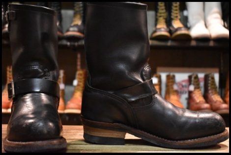 【7.5D 良品 11年】レッドウィング 2268 エンジニア 黒 ブラッククローム スチールトゥ プルオン ブーツ redwing HOPESMORE