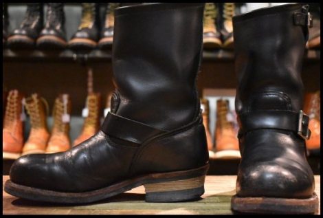 【7.5D 良品 11年】レッドウィング 2268 エンジニア 黒 ブラッククローム スチールトゥ プルオン ブーツ redwing HOPESMORE