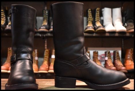 【8.5EE 箱付 美品 24年】WESCO ウエスコ カスタムボス ブラックタイ 黒 11インチハイト ビブラム705 エンジニア ブーツ BOSS HOPESMORE