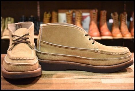 【10E 美品】RUSSELL MOCCASIN ラッセルモカシン スポーティングクレーチャッカ ダブルモカシン ララミースエード 短靴 ブーツ HOPESMORE