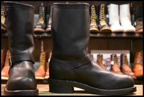 【10E 美品 黒タグ】Chippewa チペワ エンジニア 1901M57 黒 ブラック スチールトゥ 11インチハイト ブーツ HOPESMORE