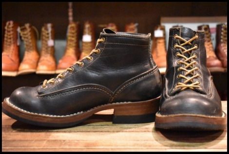 【8E 良品 99年 旧ロゴ】WESCO ウエスコ カスタムジョブマスターLTT 黒 ブラック ビブラム705ダブルミッド 編み上げ ブーツ HOPESMORE