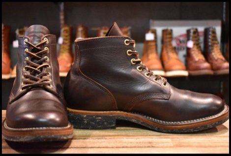 【UK7 良品】VIBERG ヴァイバー Boondocker ブーンドッカー サービスシューズ ブラウンモカスムース 茶 5インチハイト 編み上げ HOPESMORE