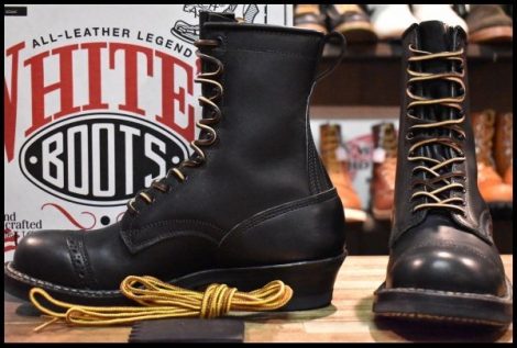 【9E 箱付 美品】WHITE’S ホワイツ スモークジャンパー 375MV ブラック ビブラム430シングル レースアップ 編み上げ ブーツ HOPESMORE
