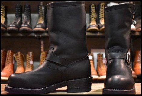【10E 美品 黒タグ】Chippewa チペワ エンジニア 1901M57 黒 ブラック スチールトゥ 11インチハイト ブーツ HOPESMORE