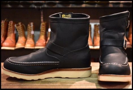 【10E 美品 黒タグ】Chippewa チペワ 1901M07 HIGHLANDER ハイランダー ショートモック エンジニア ブラック ブーツ HOPESMORE