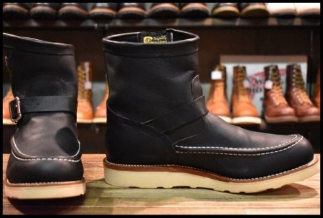 【10E 美品 黒タグ】Chippewa チペワ 1901M07 HIGHLANDER ハイランダー ショートモック エンジニア ブラック ブーツ HOPESMORE