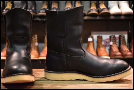 【9E 良品 07年】レッドウィング 8169 ペコス 黒 ブラッククローム プルオン クッションソール ブーツ redwing pecos HOPESMORE