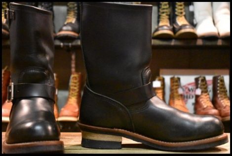 【8.5D 良品 14年】レッドウィング 2268 エンジニア 黒 ブラッククローム スチールトゥ プルオン ブーツ redwing HOPESMORE