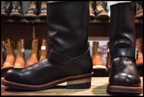 【8.5D 良品 14年】レッドウィング 2268 エンジニア 黒 ブラッククローム スチールトゥ プルオン ブーツ redwing HOPESMORE