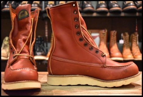 【8.5D DEAD 半円犬タグ 96年】レッドウィング 877 ロング アイリッシュセッター 赤茶 オロラセット ビンテージ redwing HOPESMORE