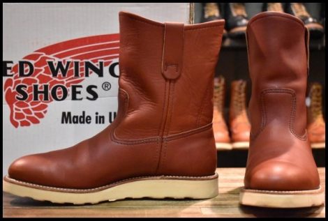 【8.5E 箱付 美品 犬タグ 98年】レッドウィング 8866 ペコス 赤茶 オロラセット プルオン ブーツ redwing pecos HOPESMORE