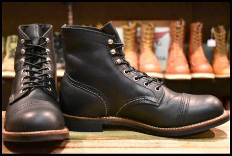 【9D 美品 22年】レッドウィング 8084 アイアンレンジャー ブラック ハーネス 黒 キャップトゥ 編み上げ ブーツ redwing HOPESMORE
