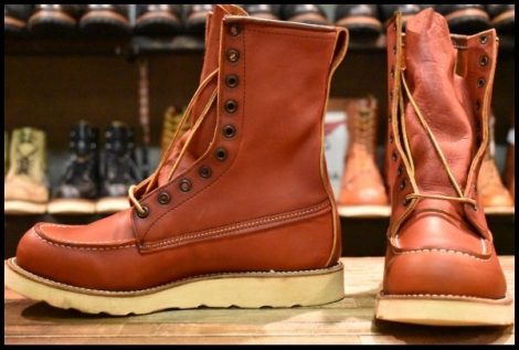 【8.5D DEAD 半円犬タグ 96年】レッドウィング 877 ロング アイリッシュセッター 赤茶 オロラセット ビンテージ redwing HOPESMORE