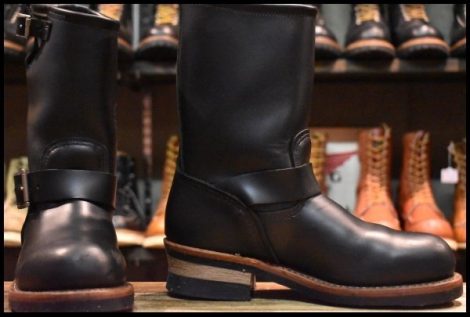 【5.5D 良品 09年】レッドウィング 2268 エンジニア 黒 ブラッククローム スチールトゥ プルオン ブーツ redwing HOPESMORE