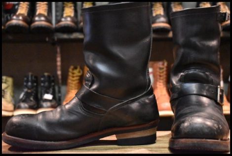 【10D 中古 10年】レッドウィング 2268 エンジニア 黒 ブラッククローム スチールトゥ プルオン ブーツ redwing HOPESMORE