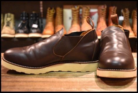 【8.5E 良品 90’S】レッドウィング 8149 サイドゴア ブーツ ガラスレザー ロメオ ブラウン 茶 短靴 ブーツ redwing HOPESMORE