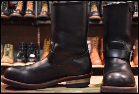 【9.5D 良品 13年】レッドウィング 2268 エンジニア 黒 ブラッククローム スチールトゥ プルオン ブーツ redwing HOPESMORE