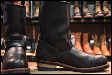 【9.5D 良品 13年】レッドウィング 2268 エンジニア 黒 ブラッククローム スチールトゥ プルオン ブーツ redwing HOPESMORE