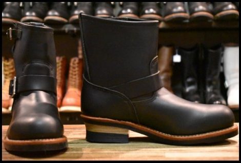 【8D 箱付 未使用 08年】レッドウィング 2976 ショート エンジニア 黒 ブラッククローム スチールトゥ ブーツ redwing 8182 HOPESMORE