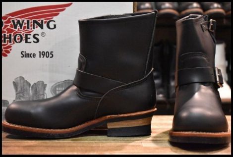【8D 箱付 未使用 08年】レッドウィング 2976 ショート エンジニア 黒 ブラッククローム スチールトゥ ブーツ redwing 8182 HOPESMORE