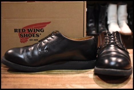 【9D 箱付 美品 24年】レッドウィング 101 ポストマン シューズ 黒 ブラック シャパラル ローカット 短靴 ブーツ redwing HOPESMORE