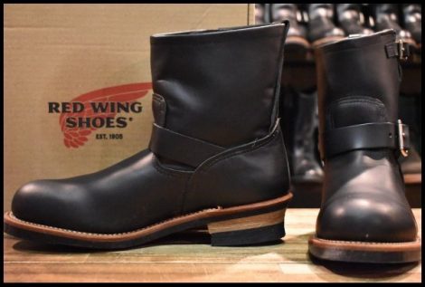 【10D 箱付 美品 13年】レッドウィング 2976 ショート エンジニア 黒 ブラッククローム スチールトゥ ブーツ redwing HOPESMORE