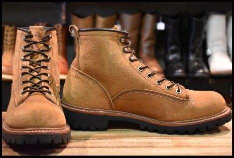 【8D 良品 11年】レッドウィング 2937 ラインマン 茶 ブラウン ベージュ スエード LTT ラグソール ビブラム ブーツ redwing HOPESMORE