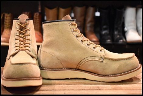 【9.5D 良品 08年】レッドウィング 8173 スエード アイリッシュセッター ホーソーン ラフアウト モックトゥ ブーツ redwing HOPESMORE