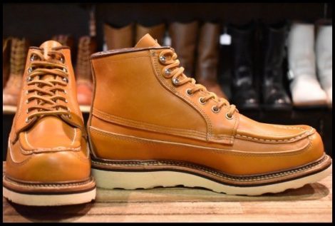 【9E 美品 13年】レッドウィング 9850 ゴールドラセット カヌーモック アイリッシュセッター レースアップ ブーツ redwing HOPESMORE