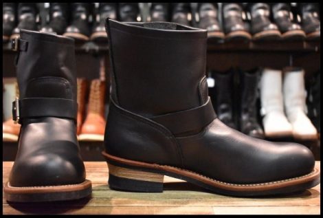 【10D 箱付 美品 13年】レッドウィング 2976 ショート エンジニア 黒 ブラッククローム スチールトゥ ブーツ redwing HOPESMORE