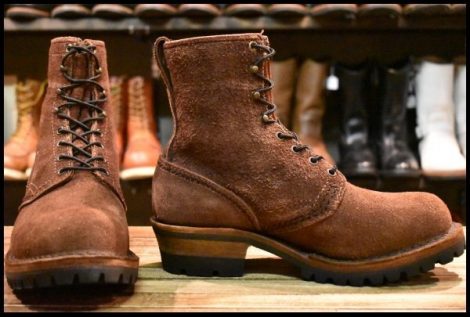 【8.5E 美品 14年】WESCO ウエスコ カスタムジョブマスター ブラウン ラフアウト 茶 ビブラム100 編み上げ ブーツ HOPESMORE