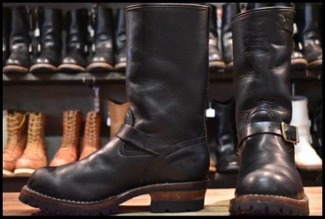 【9E 良品 11年】WESCO ウエスコ カスタムボス ブラック 黒 11インチハイト ビブラム100シングル ブーツ BOSS HOPESMORE