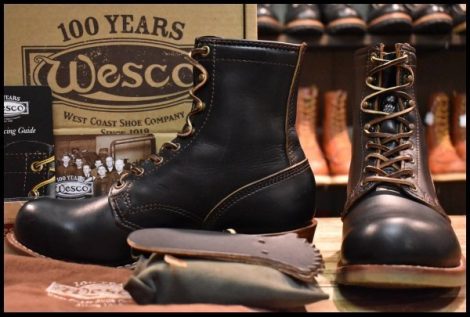 【8.5E 箱付 美品 100周年記念 19年】WESCO ウエスコ 38RT ホーウィン ホースハイド ジョブマスター 黒 ブラック HOPESMORE