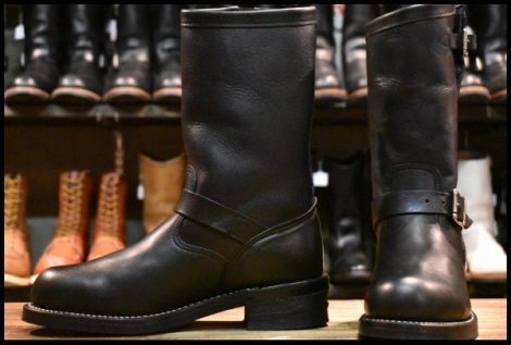【8.5E 美品 白タグ】Chippewa チペワ エンジニア 27863 黒 ブラック スチールトゥ 11インチハイト ブーツ 2268 HOPESMORE