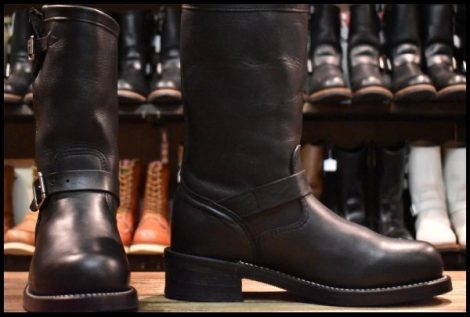 【8.5E 美品 白タグ】Chippewa チペワ エンジニア 27863 黒 ブラック スチールトゥ 11インチハイト ブーツ 2268 HOPESMORE