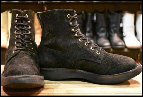 【9.5E 良品】GRIZZLY BOOTS グリズリーブーツ BLACK BEAR ブラックベア ブラックラフアウト ビブラム2021 編み上げ ブーツ HOPESMORE