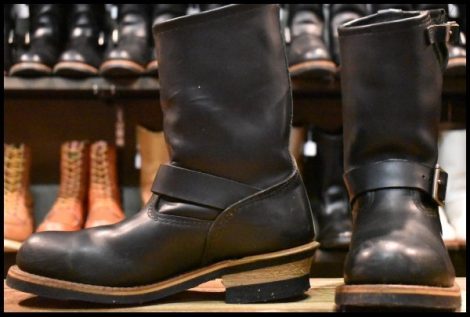 【8D 良品 07年】レッドウィング 2268 エンジニア 黒 ブラッククローム スチールトゥ ブーツ redwing HOPESMORE