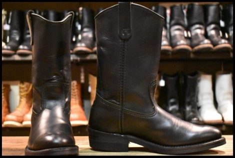 【7E 美品 11年】レッドウィング 8155 ペコス 黒 ブラッククローム プルオン ブーツ redwing pecos HOPESMORE