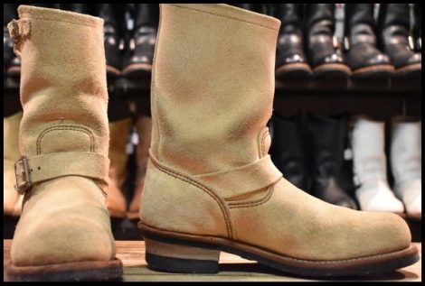 【8.5D 良品 11年】レッドウィング 8268 スエード エンジニア ホーソーンアビレーンラフアウト ベージュ ブーツ redwing HOPESMORE