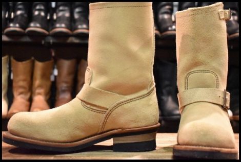 【7D 美品 12年】レッドウィング 8268 スエード エンジニア ホーソーンアビレーンラフアウト スチールトゥ ブーツ redwing HOPESMORE