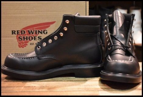 【9E 未使用 23年】レッドウィング 8133 スーパーソール 黒 ブラッククローム モックトゥ レースアップ ブーツ redwing HOPESMORE