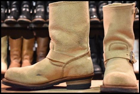 【8.5D 良品 11年】レッドウィング 8268 スエード エンジニア ホーソーンアビレーンラフアウト ベージュ ブーツ redwing HOPESMORE