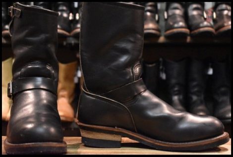【8.5D 良品 PT91刺繍】レッドウィング 2268 エンジニア 黒 ブラッククローム スチールトゥ ブーツ redwing HOPESMORE