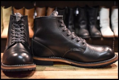 【8D 箱付 良品 18年】レッドウィング 9414 ベックマン 黒 ブラック フェザーストーン プレーントゥ ブーツ 9014 redwing HOPESMORE