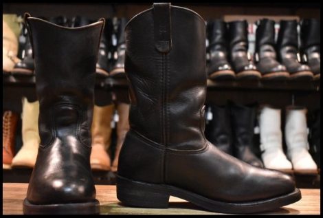 【8.5D 良品 PT91刺繍 99年】レッドウィング 2216 ペコス 黒 ブラッククローム プルオン ウエスタン ブーツ redwing pecos 8155 HOPESMORE