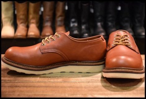 【9D 良品 12年】レッドウィング 8001 オックスフォード 赤茶 オロラセット プレーントゥ ラウンドトゥ ブーツ redwing HOPESMORE