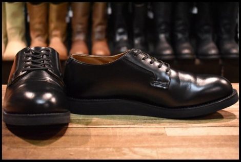 【9D 美品 25年】レッドウィング 101 ポストマン シューズ 黒 ブラック シャパラル 短靴 ローカット ブーツ redwing HOPESMORE