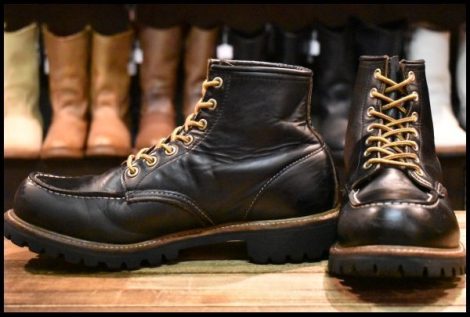 【9D 良品 羽タグ 97年】レッドウィング 8176 ビブラム アイリッシュセッター 黒 ブラッククローム モックトゥ ブーツ redwing HOPESMORE